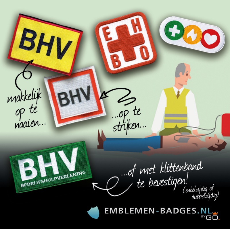 BHV, EHBO, AED Emblemen bestellen  